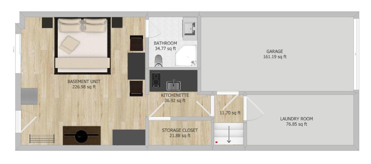 Modern Studio W King Bed - Apartment