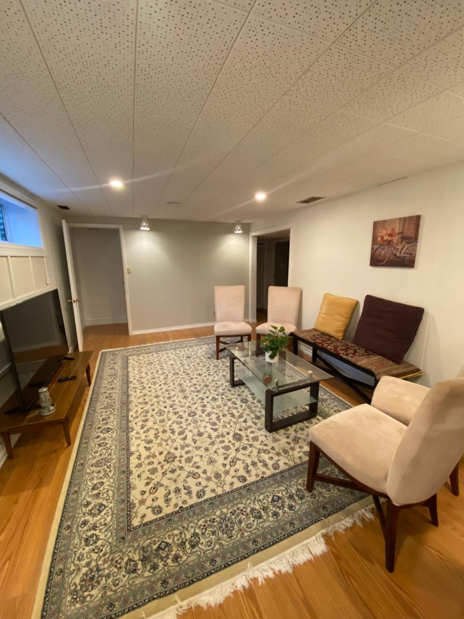 Spacious -walkout Basement- 4 Guests! -dedicated Workspace-no Pet! No Cooking! No Smoking! No Party! Apartment *