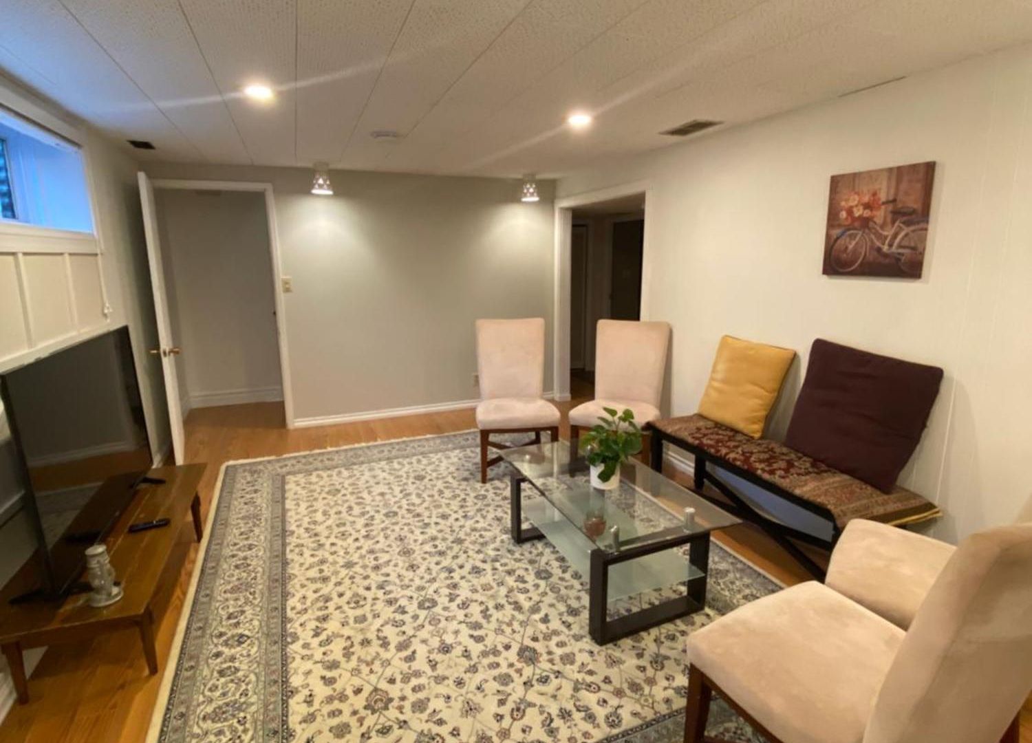 Spacious -walkout Basement- 4 Guests! -dedicated Workspace-no Pet! No Cooking! No Smoking! No Party! Apartment *